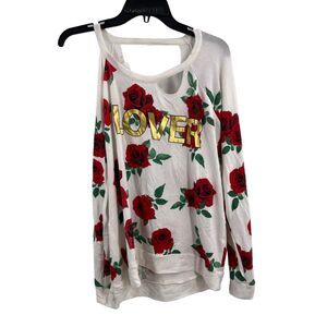 Chaser‎ Roses Cutout Lover Top Medium New